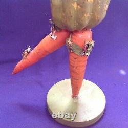 Rare Vintage Folkart Halloween Veggieman Vegetable Man Woman Figure Doll Old