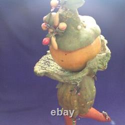 Rare Vintage Folkart Halloween Veggieman Vegetable Man Woman Figure Doll Old