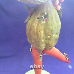 Rare Vintage Folkart Halloween Veggieman Vegetable Man Woman Figure Doll Old