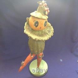 Rare Vintage Folkart Halloween Veggieman Vegetable Man Woman Figure Doll Old