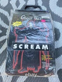 Rare Vintage Fun World SCREAM Stalker Ghost Face Mask Costume Halloween NOS 1997