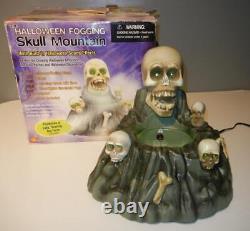 Rare Vintage Gemmy Skull Mountain Fog Machine Halloween Fogger Lights & Sounds