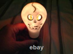 Rare Vintage Halloween Blow Mold HP Light Bulb 2 Sided Skeleton / Pumpkin -Works