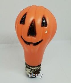 Rare Vintage Halloween Blow Mold Light Bulb Pumpkin Jack-O-Lantern Fun World