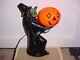 Rare Vintage Halloween Blow Mold Witch Holding Light Up Pumpkin