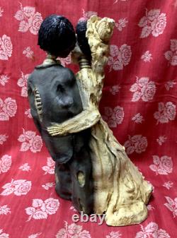 Rare Vintage Halloween Foam Skelton Sculpture Decoration Statue Bride & Groom