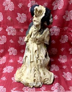 Rare Vintage Halloween Foam Skelton Sculpture Decoration Statue Bride & Groom