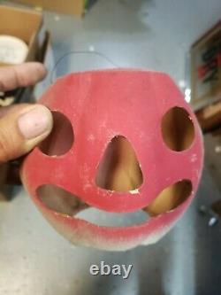 Rare Vintage Halloween Paper Mache Scary Face Pumpkin