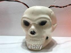 Rare Vintage Halloween Peerless Lights Devil Skull Jack O Lantern Blow Mold 1960