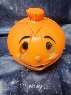 Rare Vintage Halloween Pumpkin Jack O Lantern Blow Mold Light