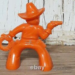 Rare Vintage Halloween Rosbro Rosen Plastic Toy COWBOY WITH GUN & ROPE. 19 Cents