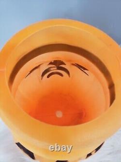 Rare Vintage Halloween Sad Happy Face Blow Mold Pumpkin Jack O' Lantern Bucket