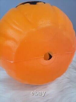 Rare Vintage Halloween Sad Happy Face Blow Mold Pumpkin Jack O' Lantern Bucket