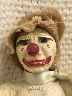 Rare Vintage Handmade Halloween Creepy Mummy Clown Figure L@@@@K