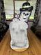 Rare Vintage Happy Halloween Tombstone Grave Skeleton Top Hat Blow Mold Decor