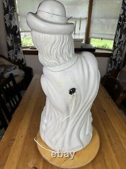 Rare Vintage Happy Halloween Tombstone Grave Skeleton Top Hat Blow Mold Decor