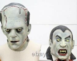 Rare Vintage Illusive Concepts Latex Vampire & Frankenstein Mask Full Head