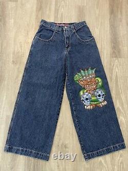 Rare Vintage JNCO Jeans Tiki Head With Skulls and Snakes 30x30