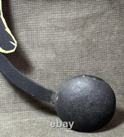 Rare Vintage Kinetic Pendulum Balancing Black Cat Metal Folk Art Halloween