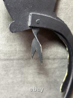 Rare Vintage Kinetic Pendulum Balancing Black Cat Metal Folk Art Halloween