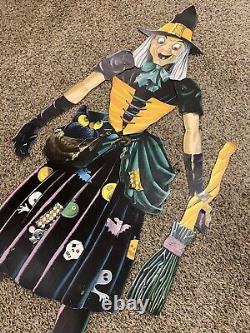 Rare Vintage Lot Halloween / Witch Die Cut Wall Decoration Articulated