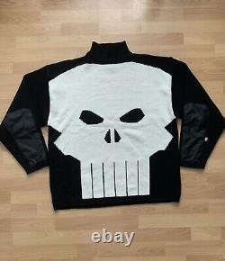 Rare Vintage Marvel Ecko Punisher Sweater Jumper knitted long sleeve Elbow patch