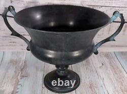 Rare Vintage Metal Urn Planter Ornate Pot Halloween Bowl Made In India Marked