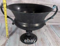 Rare Vintage Metal Urn Planter Ornate Pot Halloween Bowl Made In India Marked