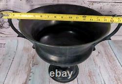 Rare Vintage Metal Urn Planter Ornate Pot Halloween Bowl Made In India Marked