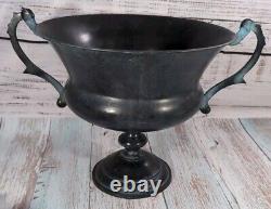 Rare Vintage Metal Urn Planter Ornate Pot Halloween Bowl Made In India Marked