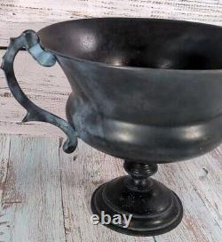 Rare Vintage Metal Urn Planter Ornate Pot Halloween Bowl Made In India Marked