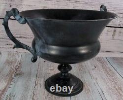 Rare Vintage Metal Urn Planter Ornate Pot Halloween Bowl Made In India Marked