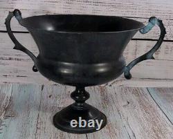 Rare Vintage Metal Urn Planter Ornate Pot Halloween Bowl Made In India Marked