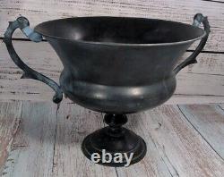 Rare Vintage Metal Urn Planter Ornate Pot Halloween Bowl Made In India Marked