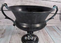 Rare Vintage Metal Urn Planter Ornate Pot Halloween Bowl Made In India Marked