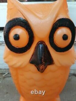 Rare Vintage Orange Halloween Owl Blow Mold 13.5