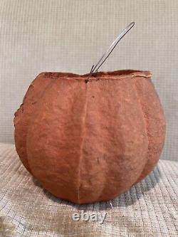 Rare Vintage Paper Mache Jack O Lantern Halloween Pumpkin