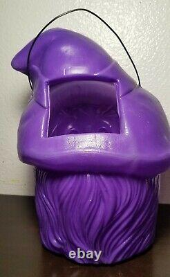 Rare Vintage Plastic Halloween Witch Candy Container Holder Bucket Blow Mold