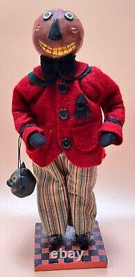 Rare Vintage Retro Halloween Bethany Lowe Dept 56 Figurine JOL Head Red Jacket