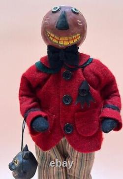 Rare Vintage Retro Halloween Bethany Lowe Dept 56 Figurine JOL Head Red Jacket