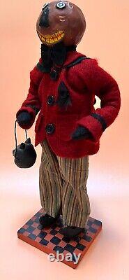 Rare Vintage Retro Halloween Bethany Lowe Dept 56 Figurine JOL Head Red Jacket