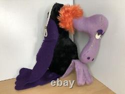 Rare Vintage Rushton Company Vulture Black Purple Bird 9 Tall Spooky Halloween