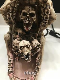 Rare! Vintage Skull Fountain With Trickling Blood & Rotating Eyeball Halloween