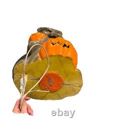 Rare Vintage Spooky Tree Pumpkin Light Blow Mold Halloween Plastic Foam