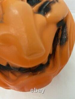 Rare Vintage TOPSTONE Rubber Co Scary Blowmold Jack O Lantern 7 Figural Face