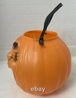 Rare Vintage TOPSTONE Rubber Co Scary Blowmold Jack O Lantern 7 Figural Face