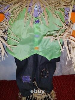 Rare Vintage Talking Halloween Pumpkin Man Candy Greeter 3 Foot Tall Eyes Move