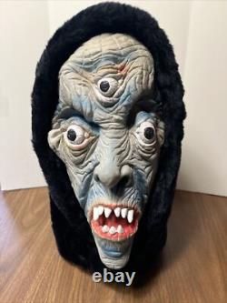 Rare Vintage Topstone Full Head Hooded Halloween Mask 3 Eyed Monster/ghoul