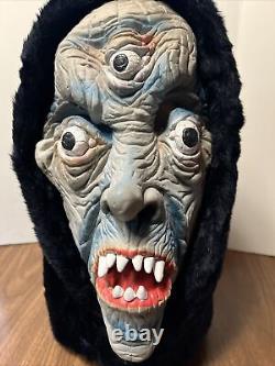 Rare Vintage Topstone Full Head Hooded Halloween Mask 3 Eyed Monster/ghoul