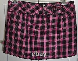 Rare Vintage Tripp NYC Pink and Black Reversible Plaid Pleated Skirt (Large)